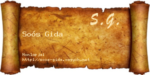 Soós Gida névjegykártya